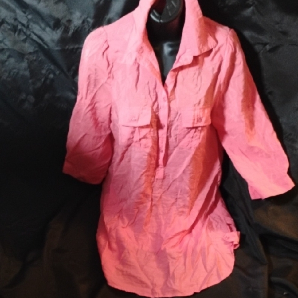 Cotton Express Coral Button-Up Shirt